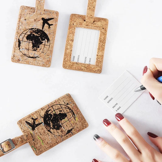 Etiqueta de equipaje corcho