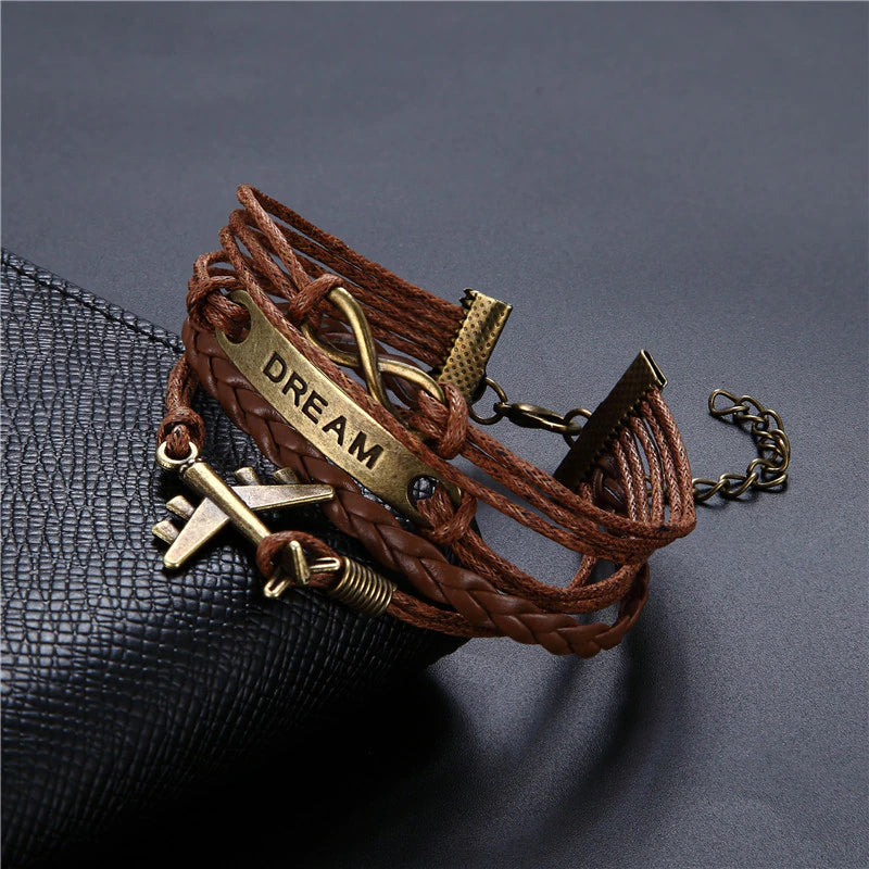 Pulsera de cuero viajera